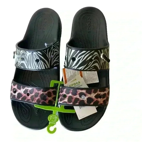 Crocs Classic Animal Remix Two-Strap Slide Sandals Men's Size 14 Shoes NEW - Picture 6 of 16